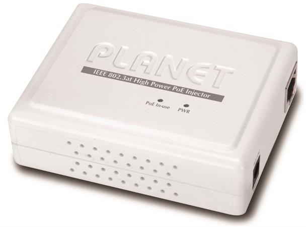 Planet Injector 1-port Gigabit PoE+ 30W IEEE802.3at Hvit 